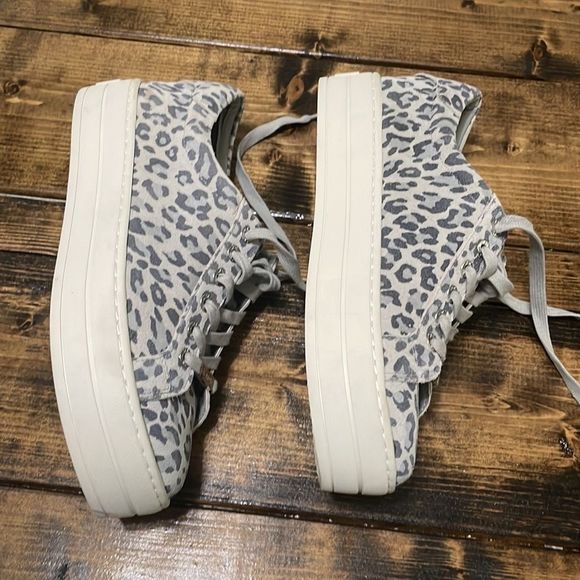 J/SLIDES NYC Leather Leopard platform sneakers - Picture 4 of 8